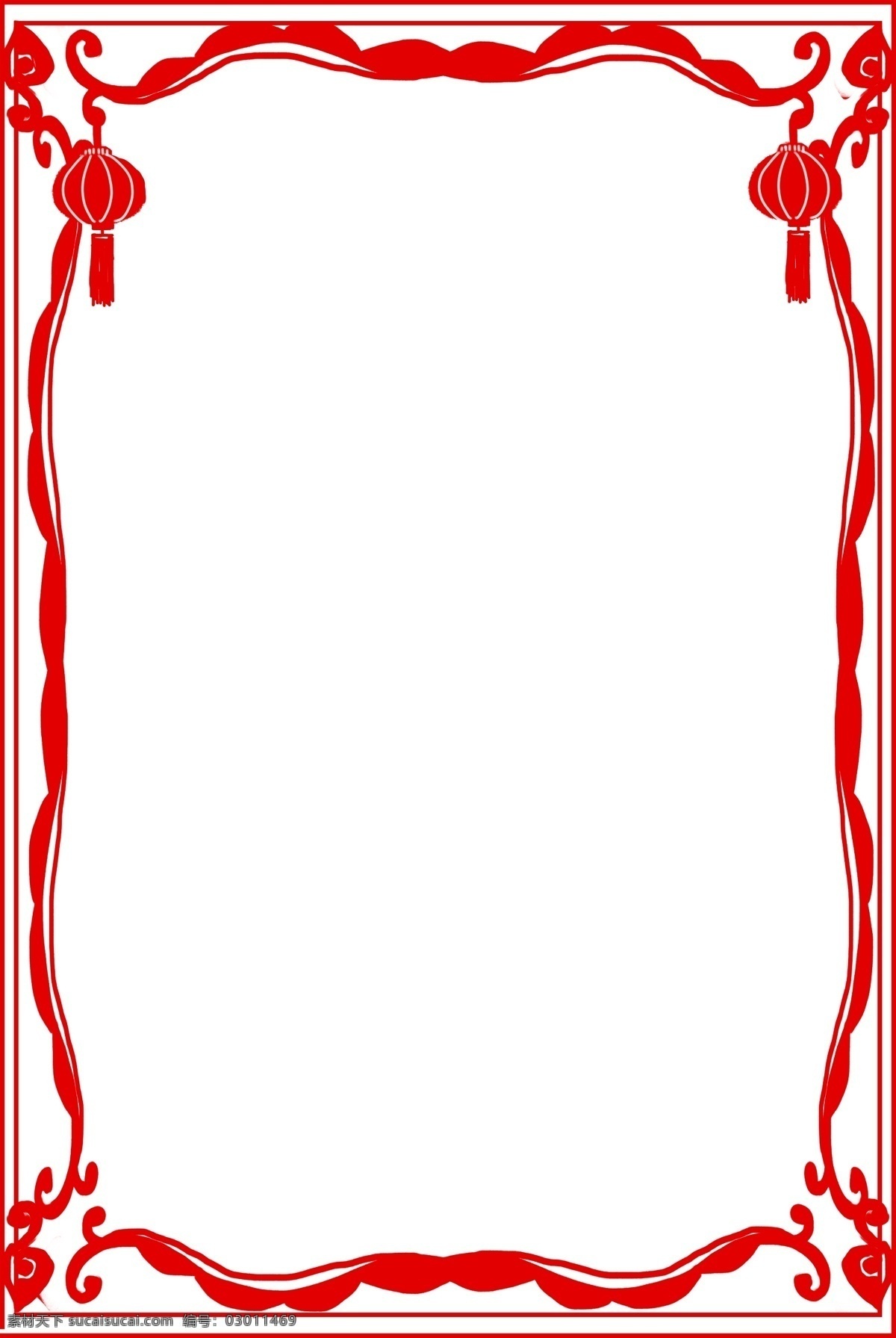 新年 红色 灯笼 边框 插画 新年灯笼边框 漂亮 手绘灯笼边框 卡通灯笼边框 灯笼边框装饰