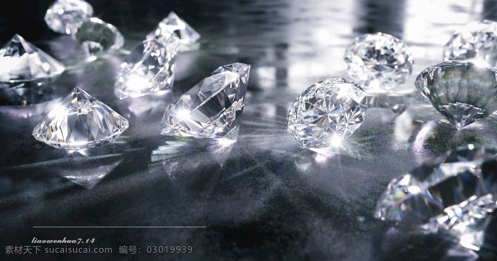 璀璨钻石 钻石 c4d渲染 焦散 高贵 室外广告设计
