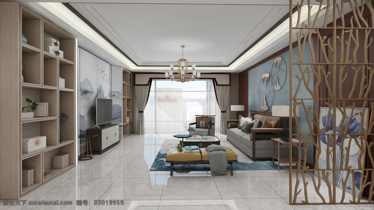 新中式客厅 新中式 新中式装修 新中式风格 现代中式 新中式卧室 装饰设计 新中式设计 中式 环境设计 室内设计