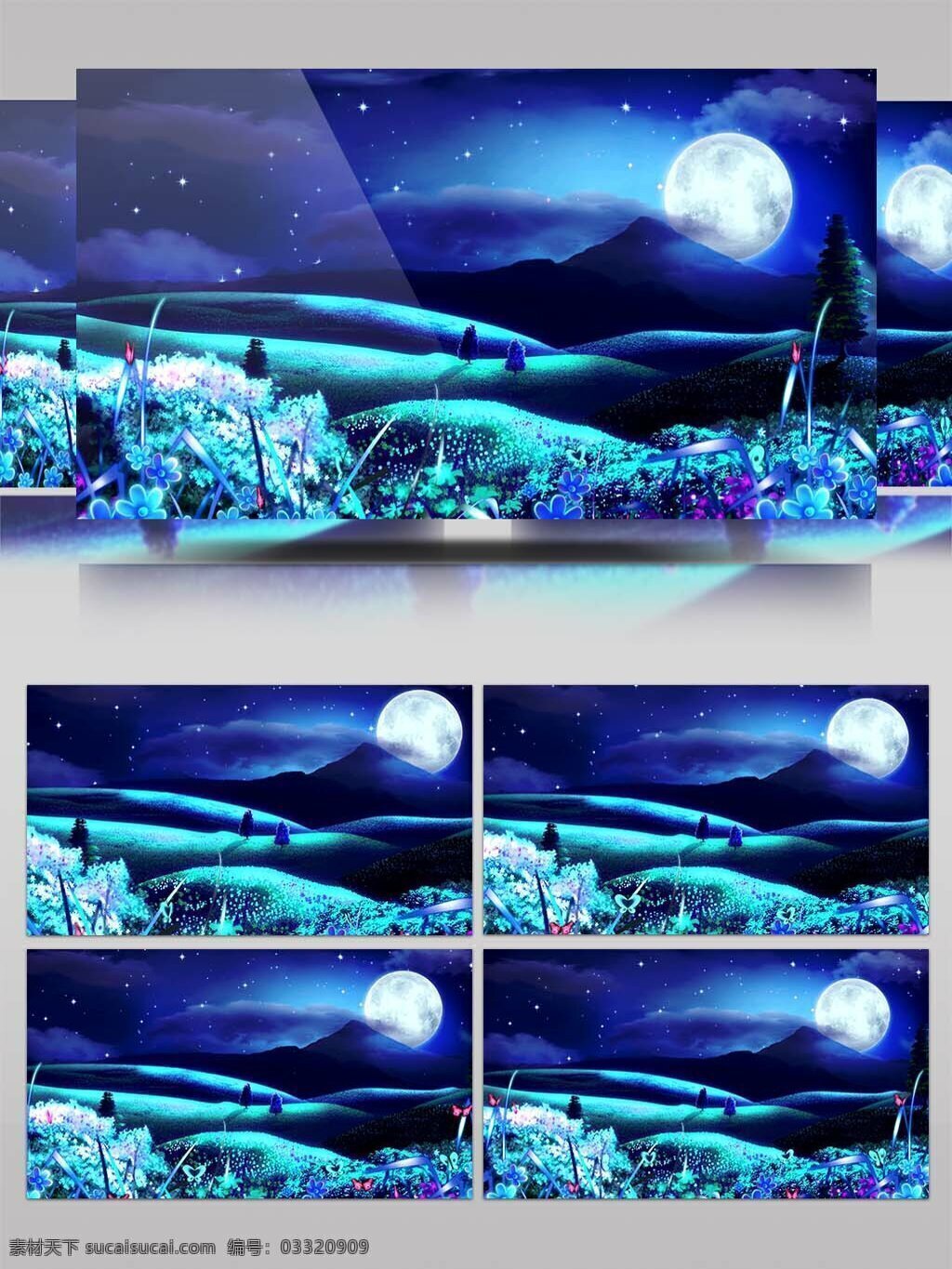 高清 唯美 月亮 蝴蝶 动态 背景 视频 3d led显示屏 超高清 大屏幕 繁星 光影 荷塘 婚庆 蓝色 流星 舞台
