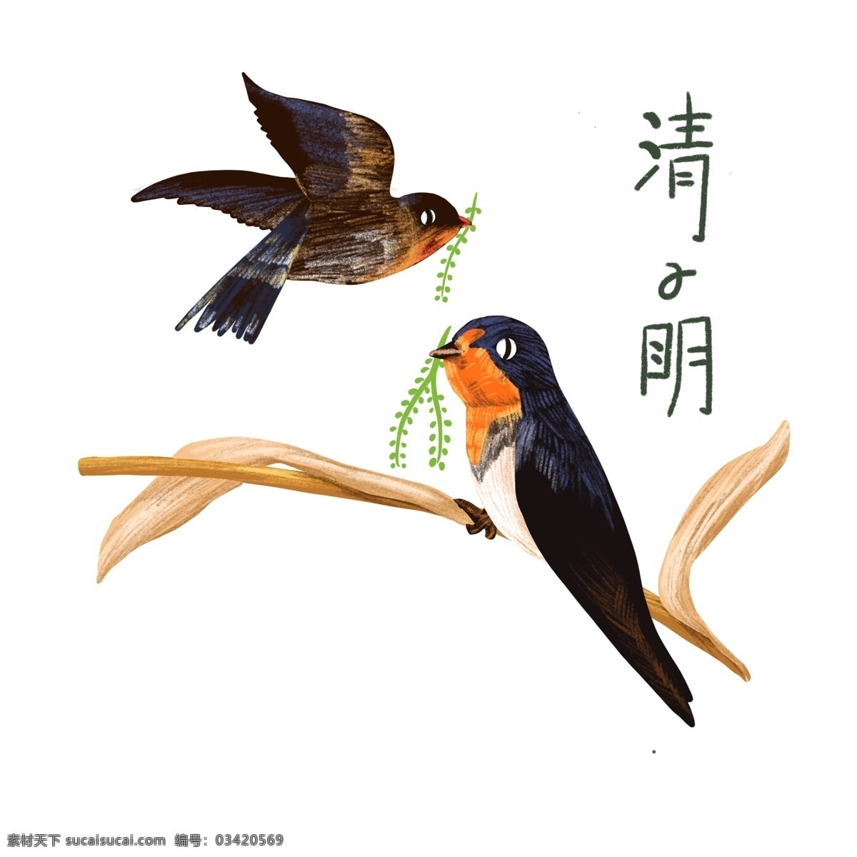 春天 柳条 燕子 燕 农历 清明 节气 国画 春燕 可爱 水墨 猪年清明 扫墓 团子 春日扫墓 上坟 祭祖 绿柳 二十四节气 装饰 开春 春回大地