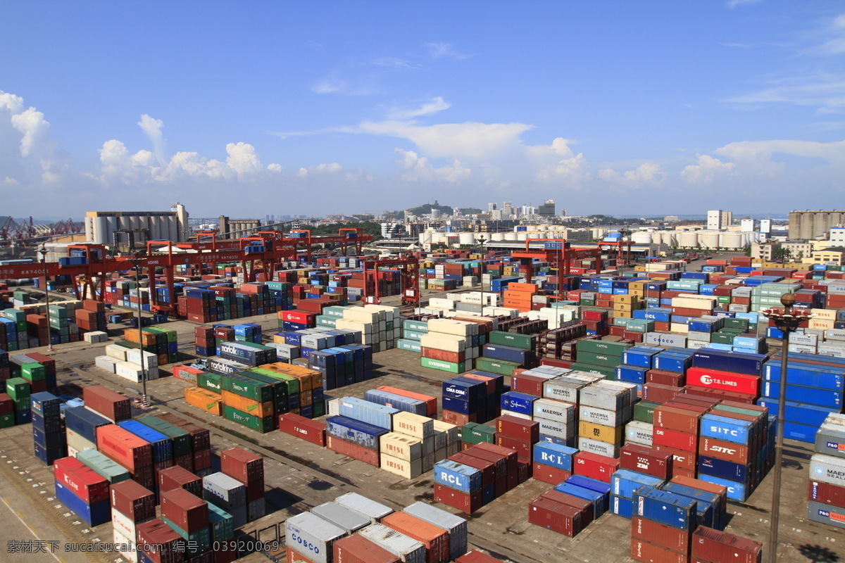 广西 防城港 港务局 码头 风景 集装箱 货轮 现代科技 工业生产