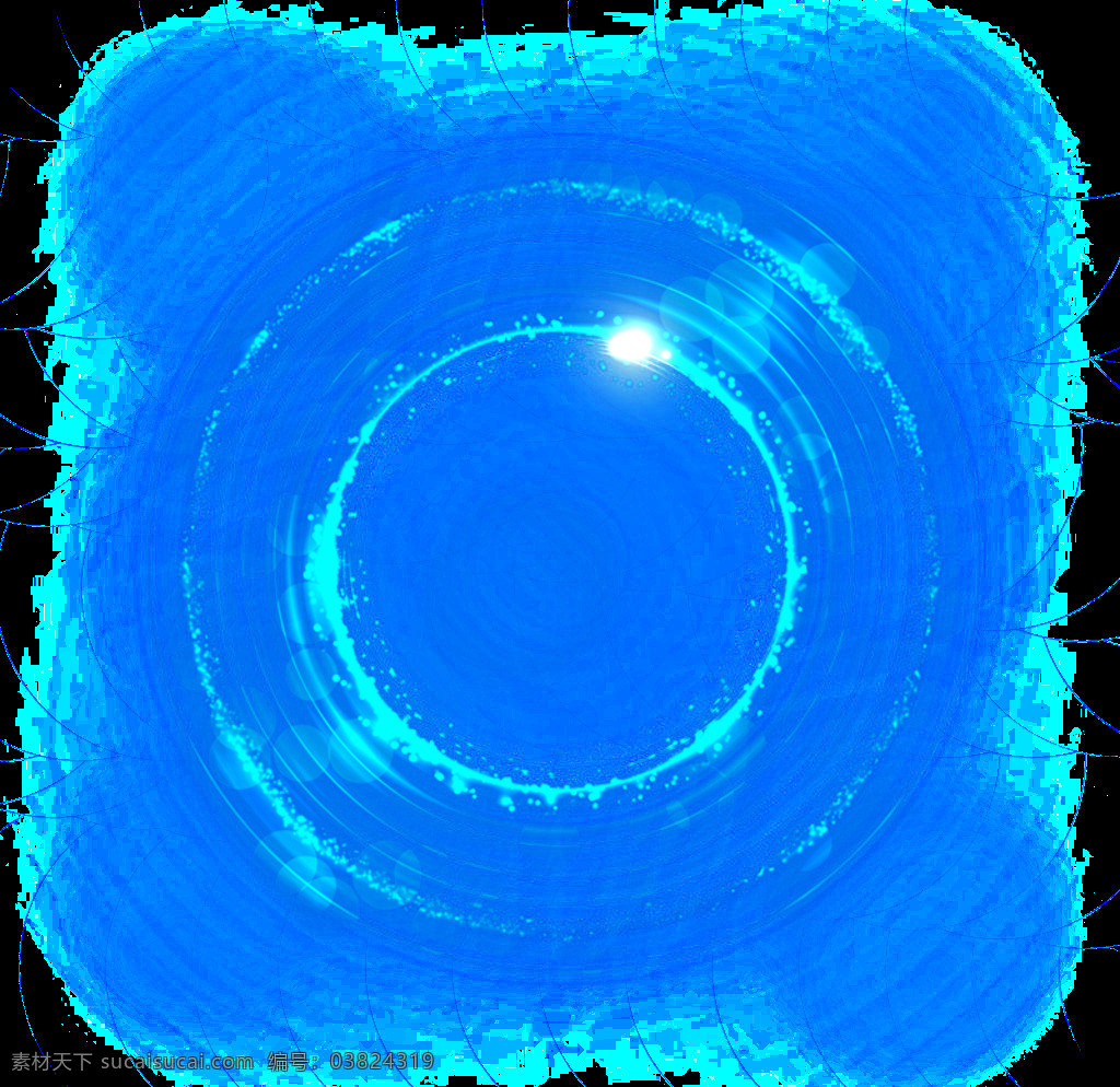 创意 蓝色 旋转 光圈 元素 png元素 光晕 免抠元素 透明素材 圆环 圆球