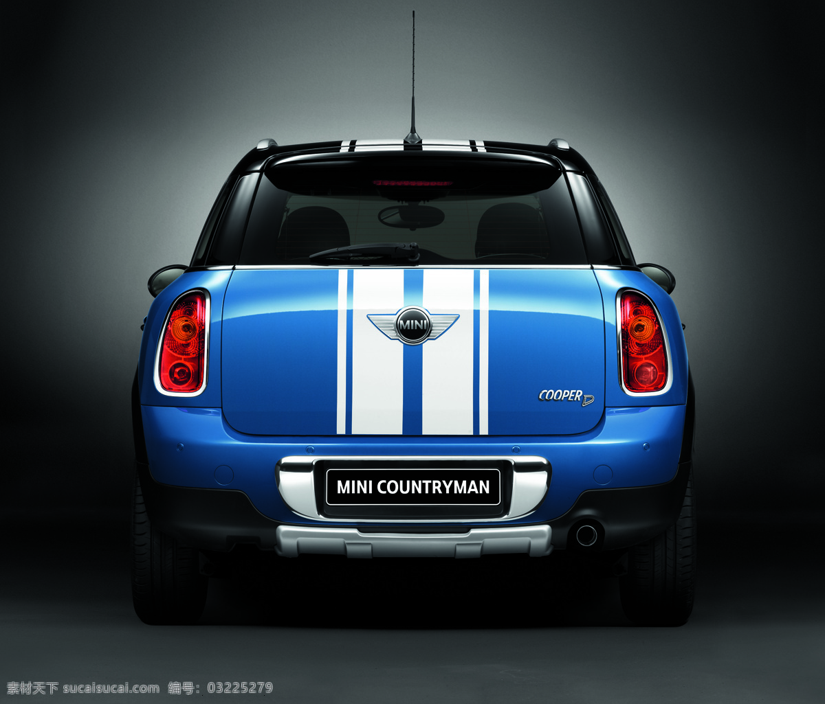 mini 汽车 尾部 蓝色 夜色 渲染 设计之家 现代科技 交通工具