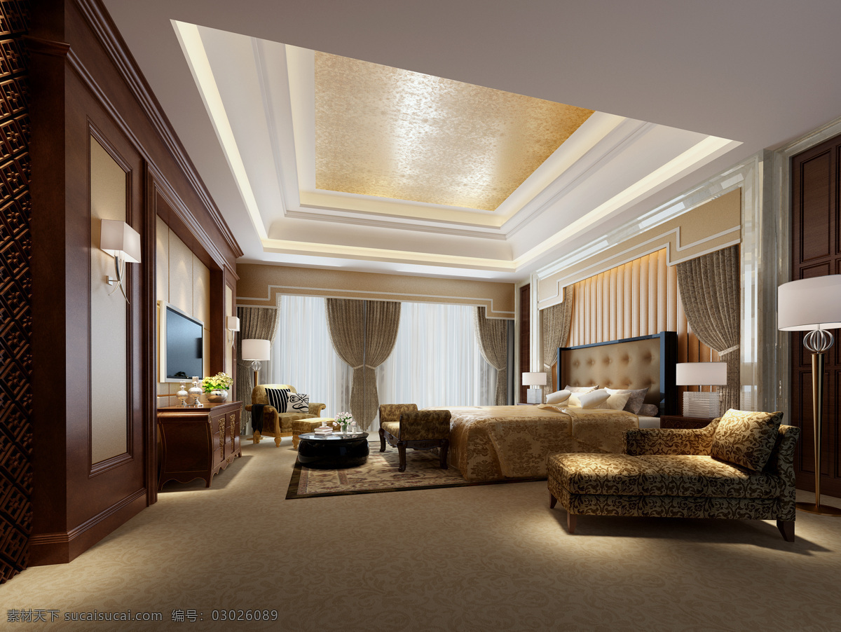 卧室 效果图 灯 地板 沙发 温馨 卧室效果图 3d 贴图 材质