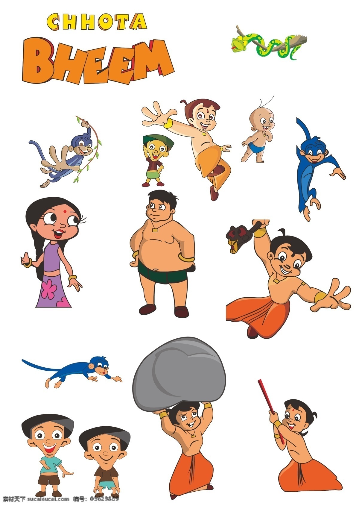 bheem 印度 小子 卡通 人物 印度小子 卡通人物 猴子 蟒蛇 石头 卡通素材 动画人物 小男孩 小女孩 动漫 动漫动画 动漫人物
