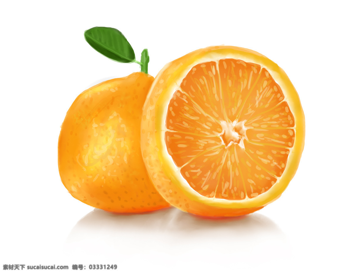 甜橙 橙色 橙子 手绘 水果 原创手绘插画 文化艺术 绘画书法