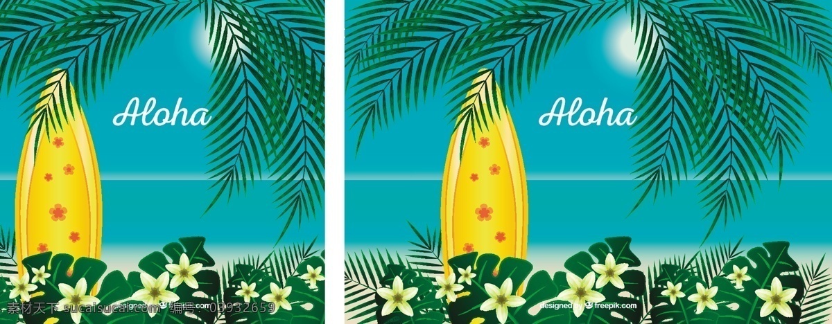 aloha 背景 棕榈树 冲浪板 花卉 树木 夏季 花卉背景 海洋 海滩 树叶 热带 棕榈 夏季海滩 夏威夷 季节 热带花卉 背景花