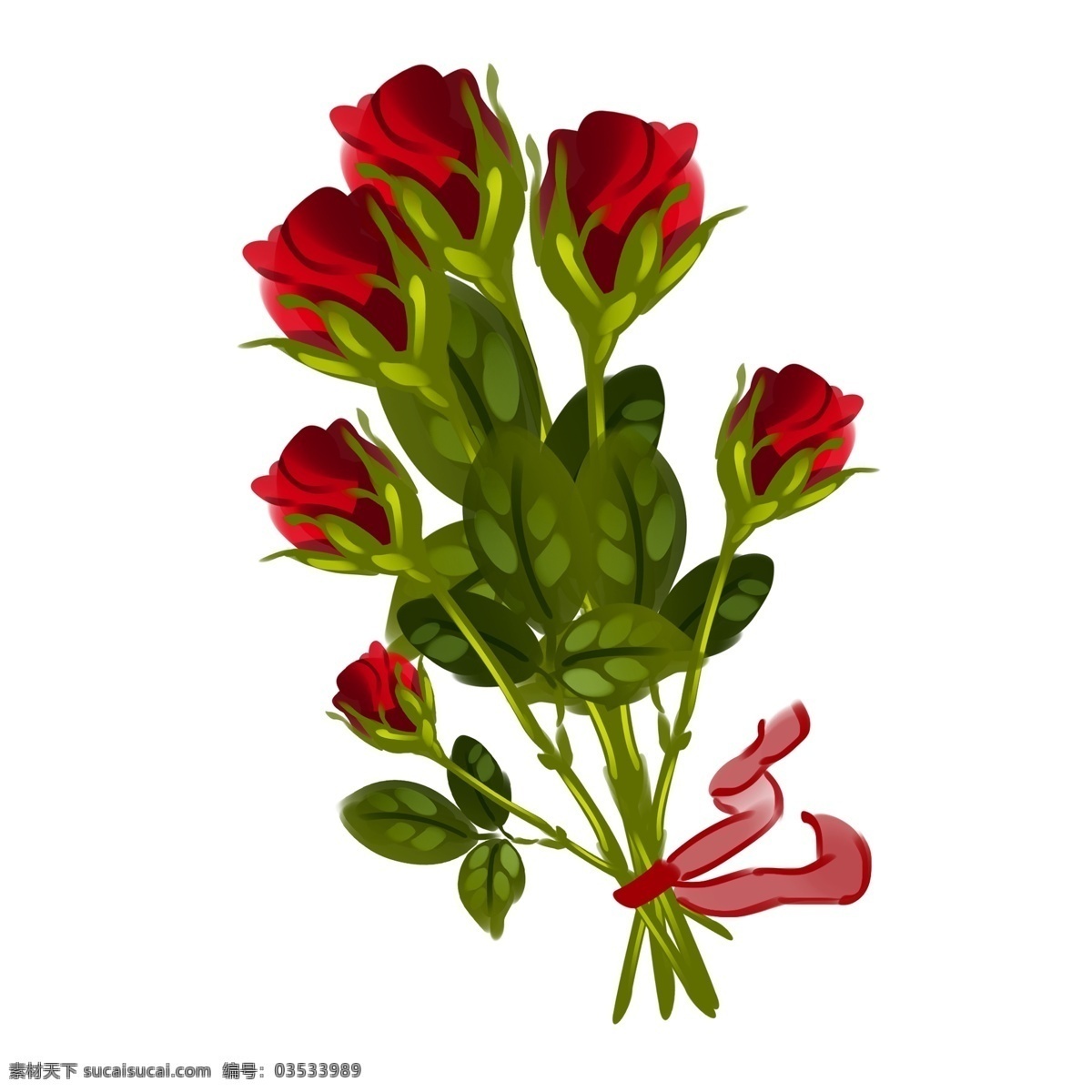 情人节 红色 玫瑰花 花朵 鲜花 卡通玫瑰花 情人节礼物 红色玫瑰花 一支花 情人 爱情
