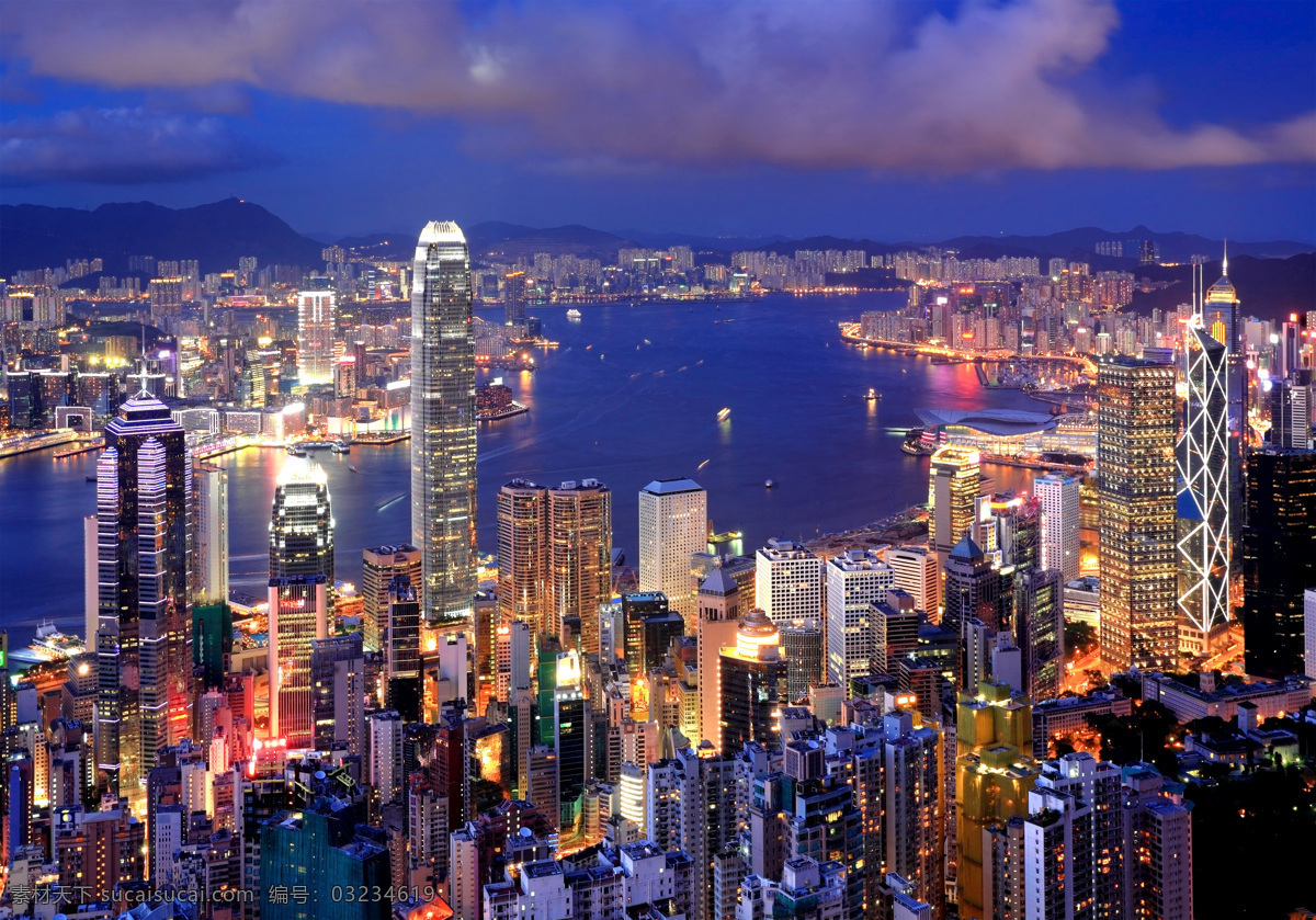 香港夜景 香港 夜景 高楼大厦 建筑 河 灯光 五光十色 城市 著名建筑 城市专题 建筑景观 自然景观
