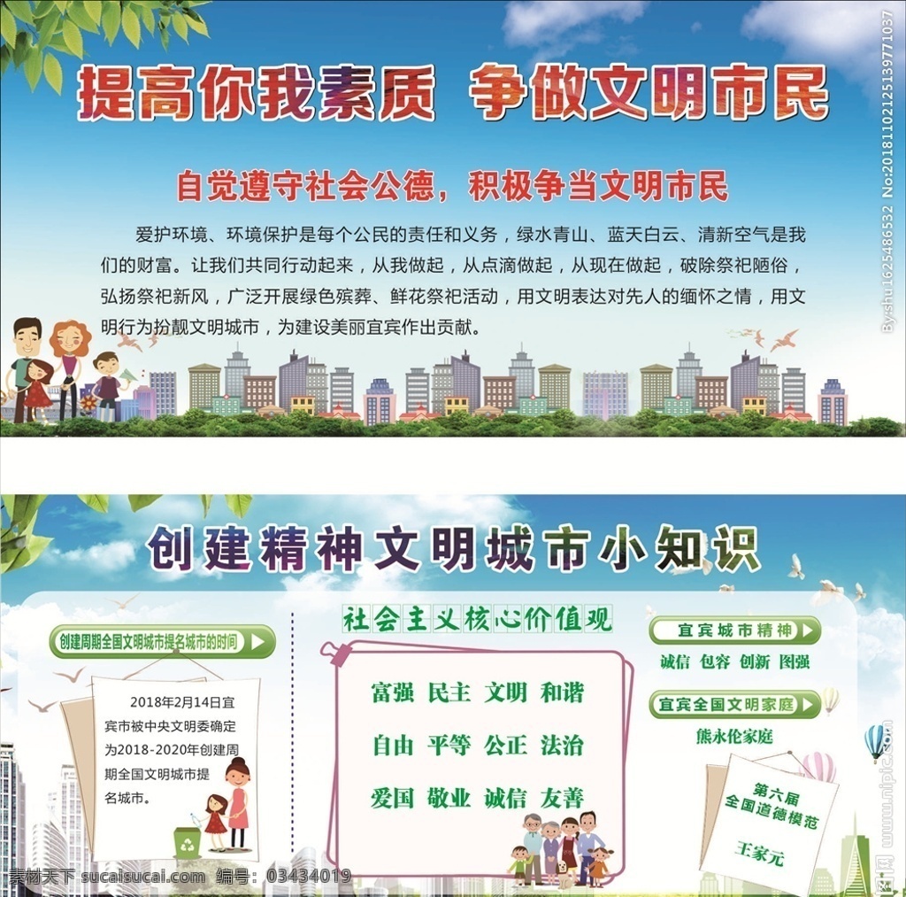 创建文明城市 创建 文明城市 文明小知识 遵守规则 社会 功德 文明市民 保护环境 展板 展架 社会主义 核心价值观 城市精神 展板模板
