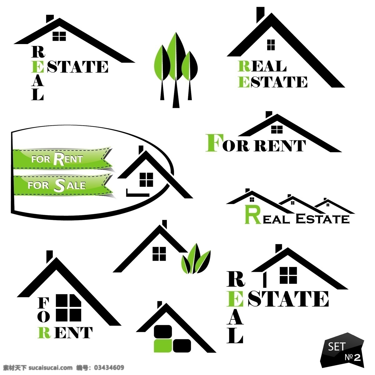 绿色 可爱 矢量 商标 房子 物资 装饰图案 设计元素 免费图标 源文件