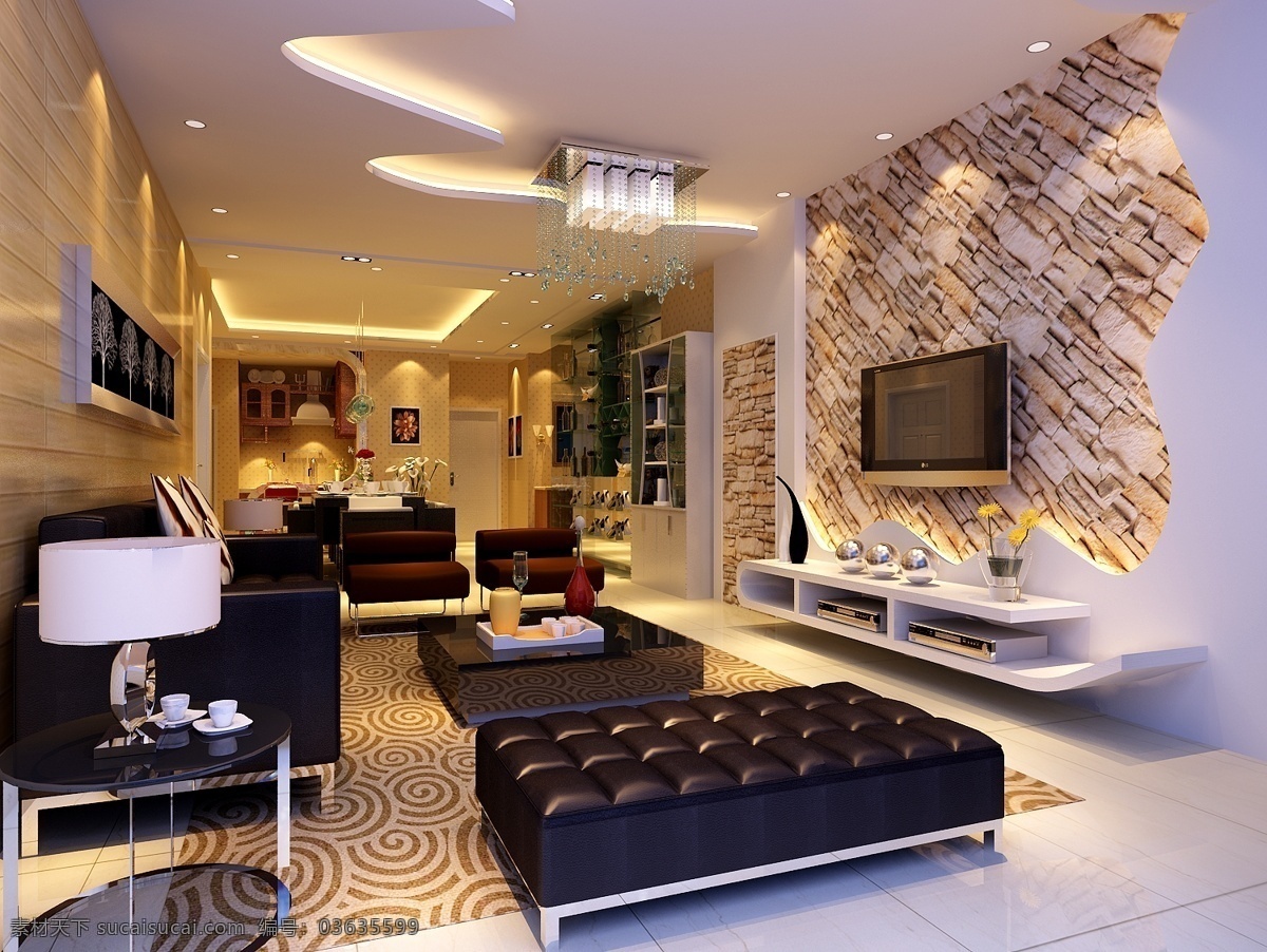 高档 豪华 装修 风格 模型 沙发 装饰 3d模型素材 室内装饰模型