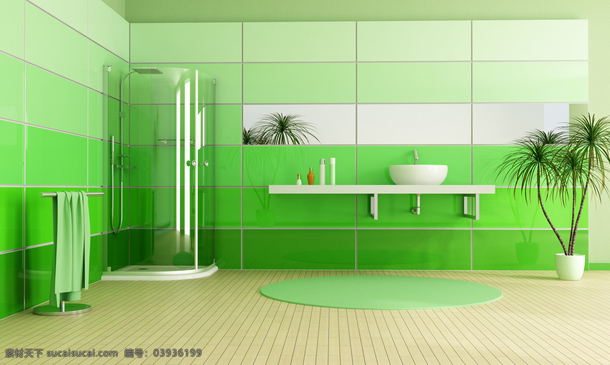 简约 浴室 装修设计 室内设计 时尚家居 室内装潢设计 效果图 洗脸台 环境家居 绿色