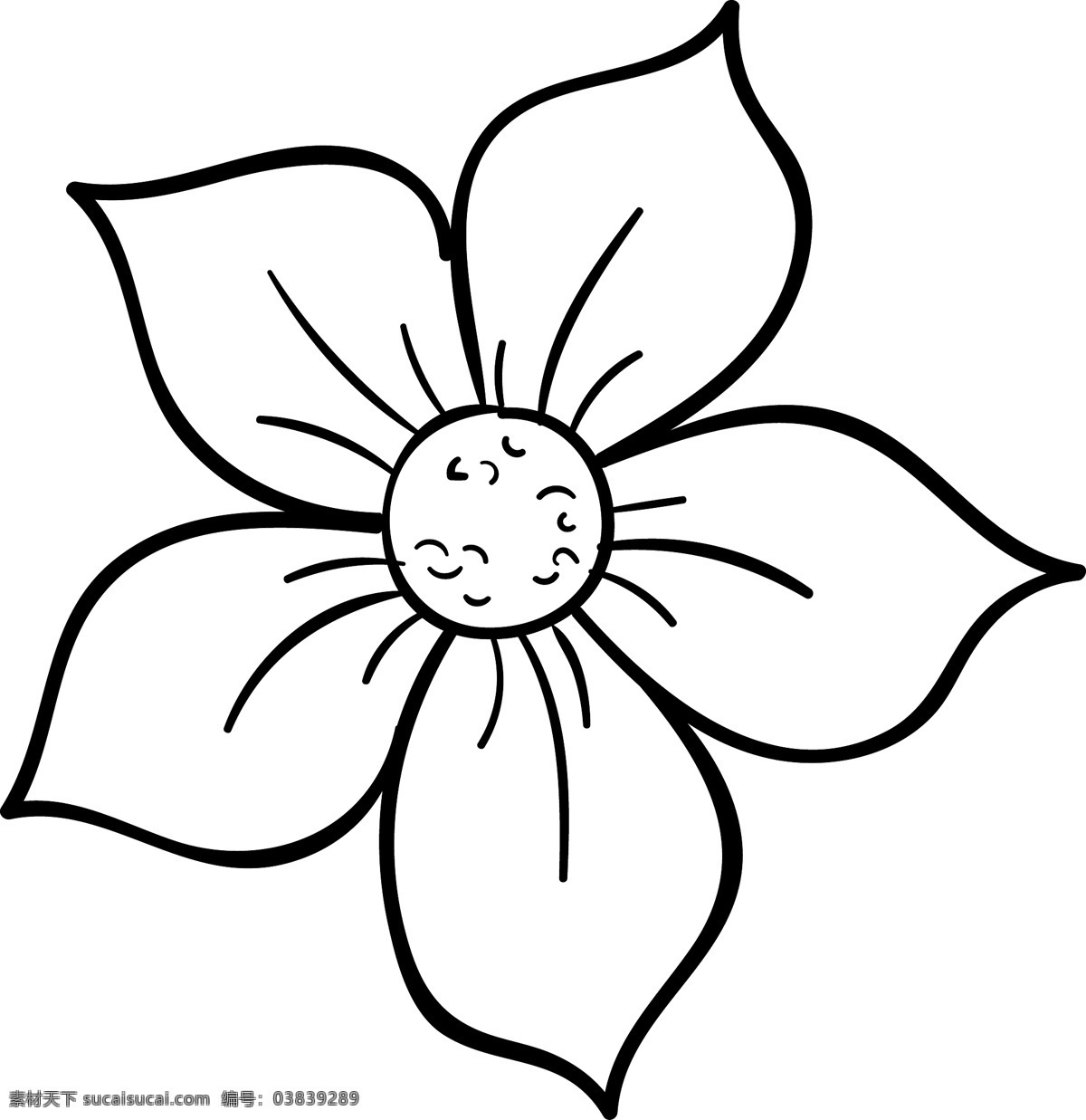 美丽 的卡 通 手绘 花 漂亮 卡通 素描 花卉 线条 艺术 黑色 白色