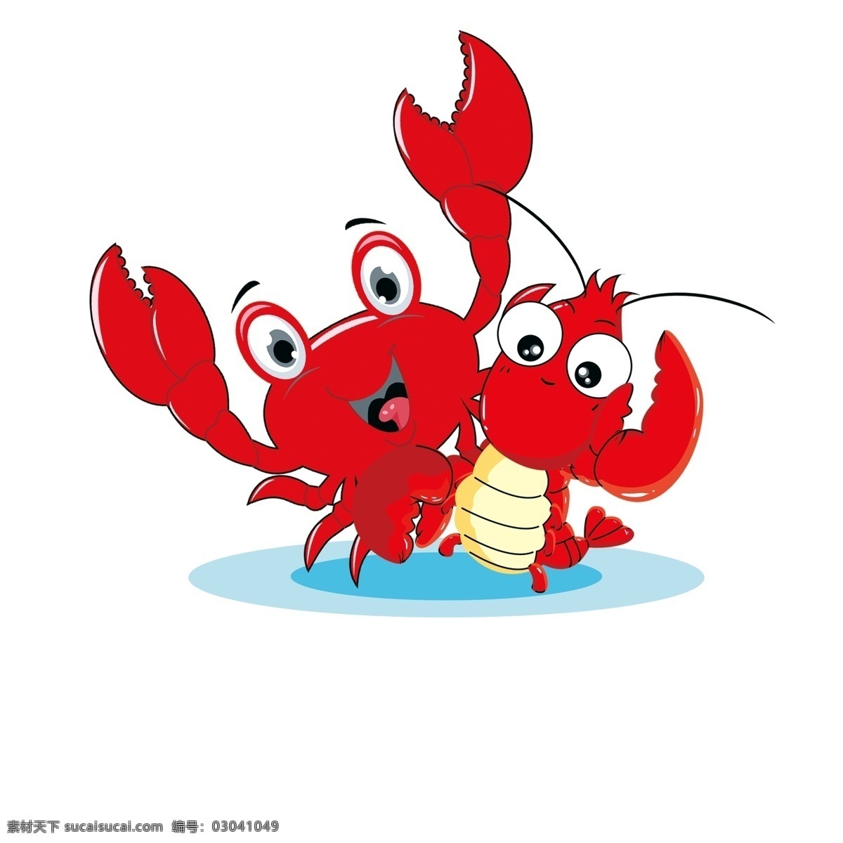 海鲜标志 logo 海鲜 螃蟹 龙虾 标志 红色 分层
