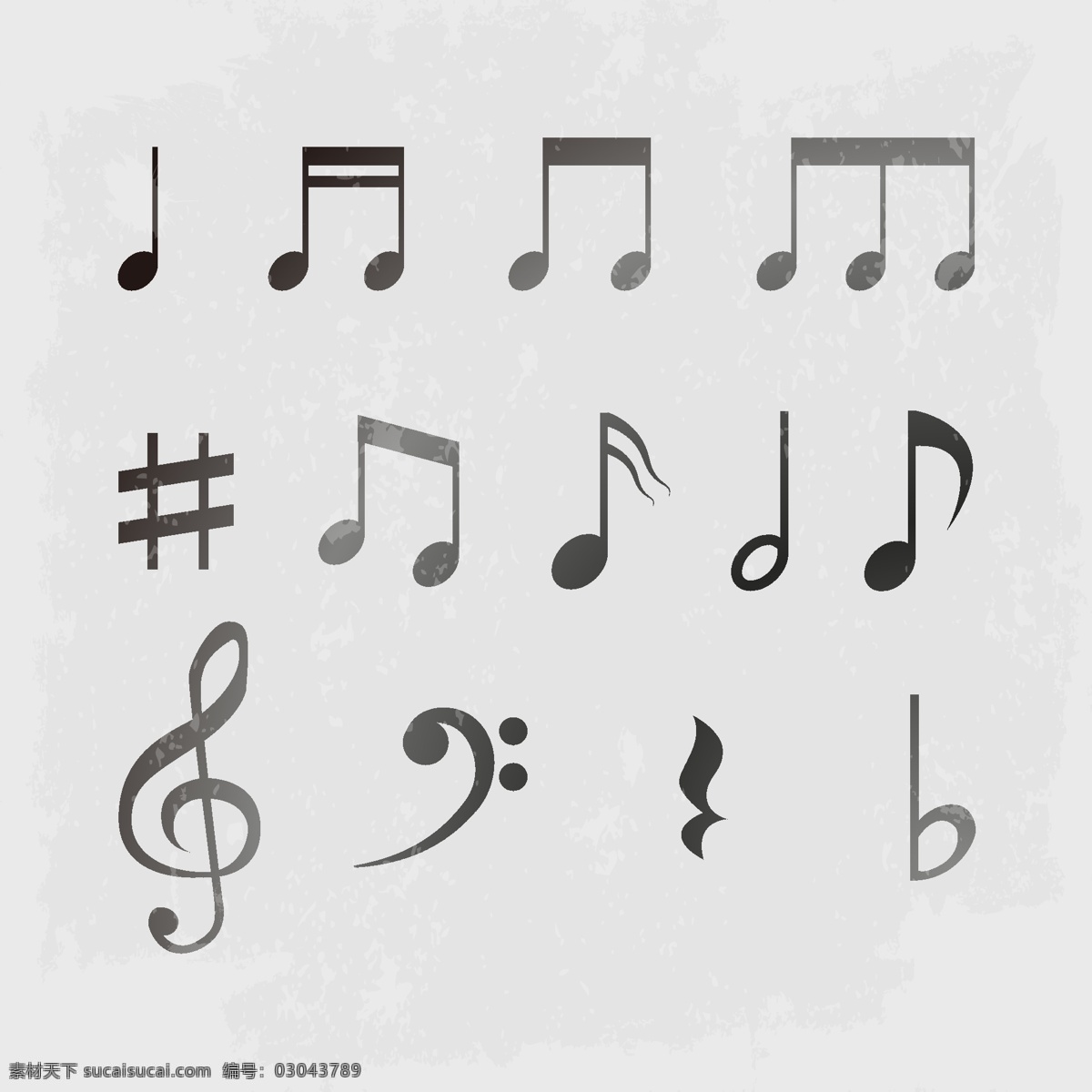 灵动音符 音符 各种音符 音符设计 音乐符号 音标 音标素材 艺术音符标志 音乐 创意素材 标志图标 其他图标 矢量素材