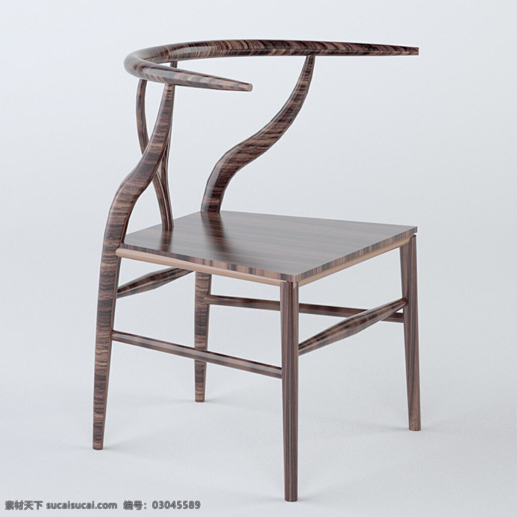 中式 椅子 3d 模型 中式椅子 椅子模型 3d模型 家具模型素材 max 灰色