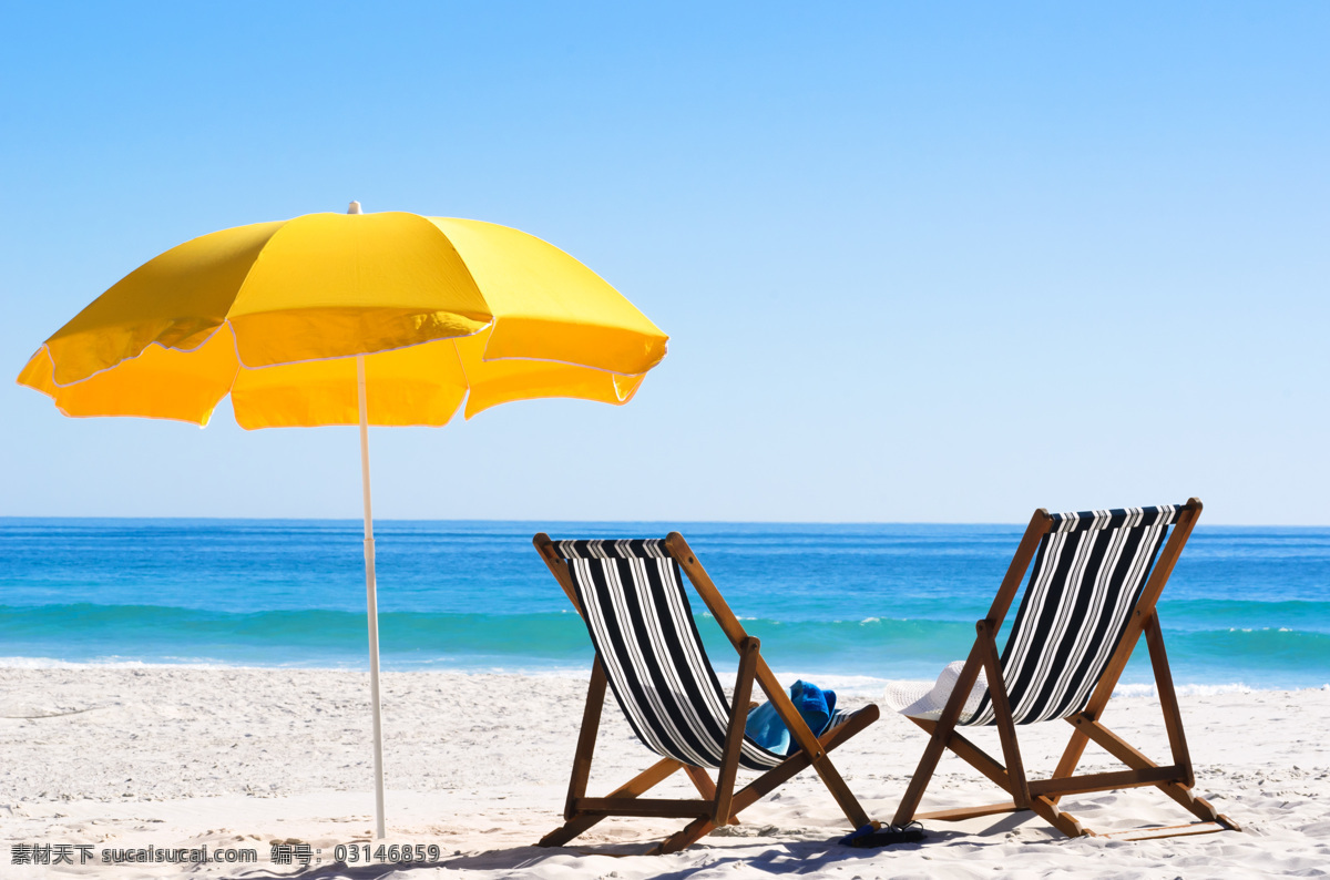 沙滩椅 沙滩 海滩 大海 遮阳伞 椅子 海洋海边 大海图片 风景图片