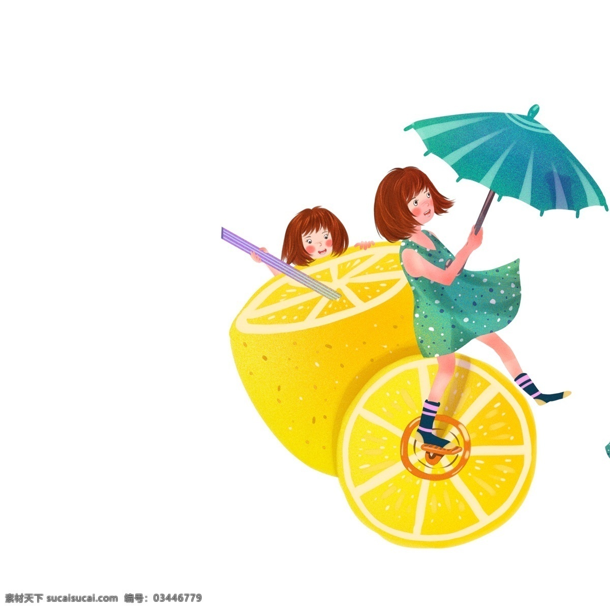 创意 卡通 饮料 女孩 图案 元素 雨伞 设计元素 简约 水果 手绘 元素设计 创意元素