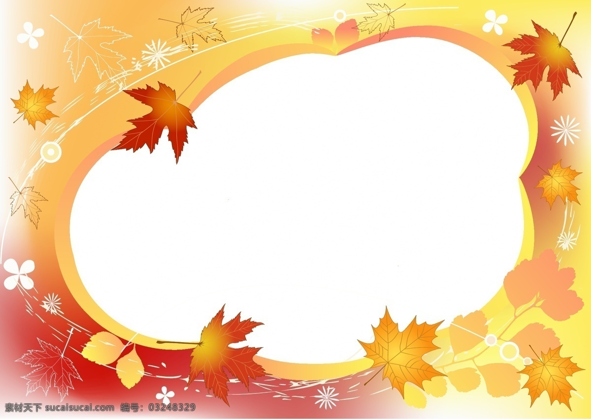 矢量 秋季 精美 树叶 边框 矢量边框花纹 矢量图库