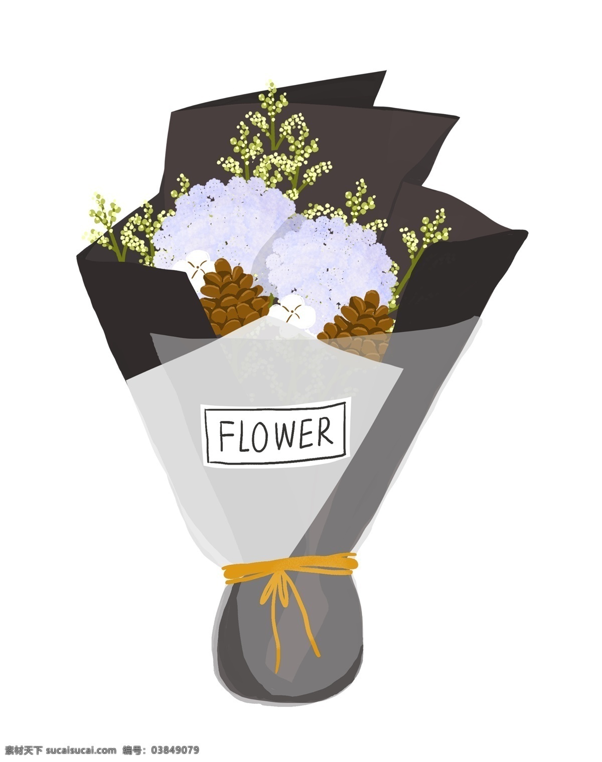 手绘 卡通 婚礼 花束 插画 花店 手绘鲜花 鲜花 花朵 婚礼花束 鲜花花束 送礼 植物 纸包花 献礼 表白