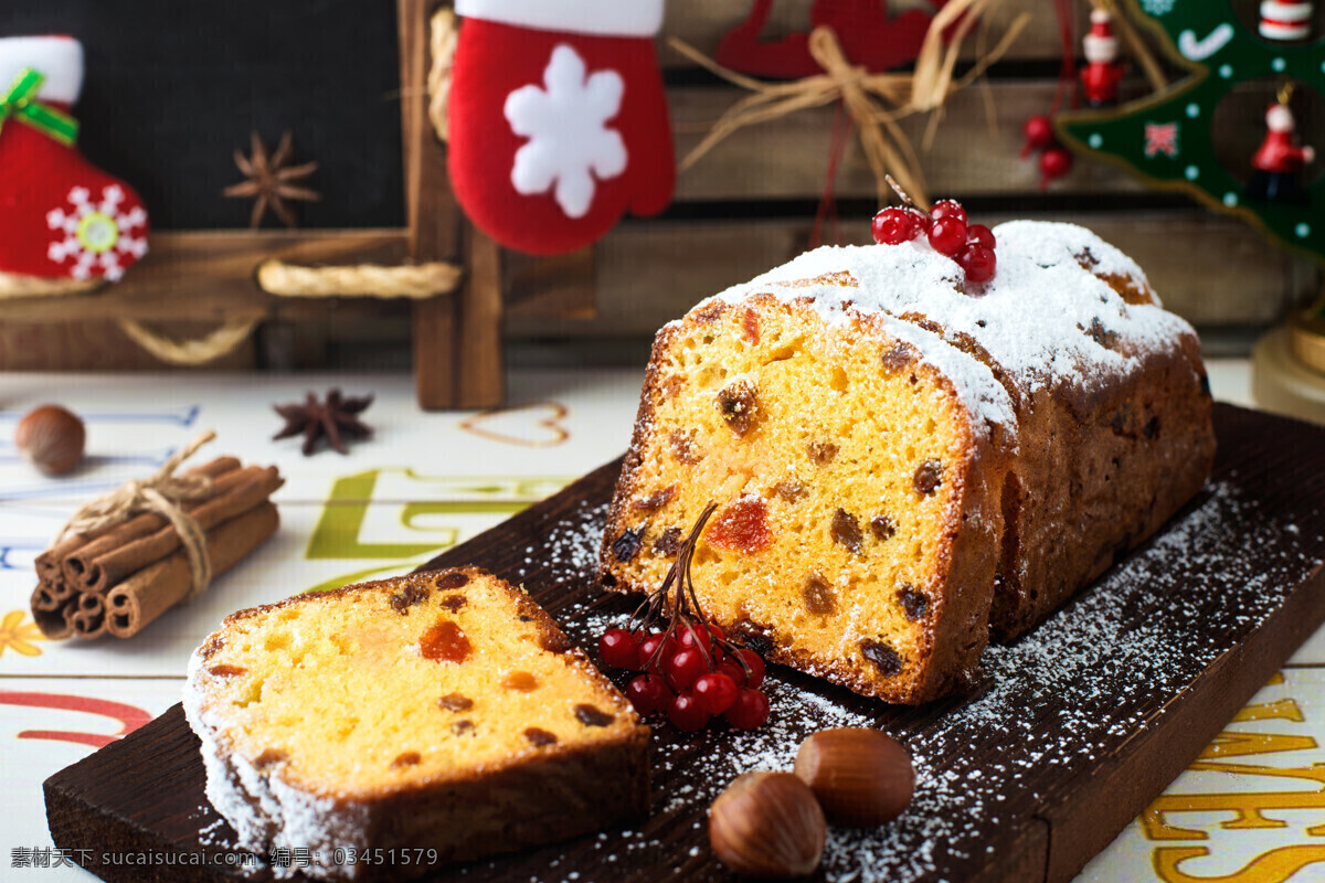 圣诞面包 圣诞节 高清大图 烤面包 西餐 西点 美食 面包片 早餐 下午茶 冬日 坚果面包 甜品 餐饮美食 西餐美食