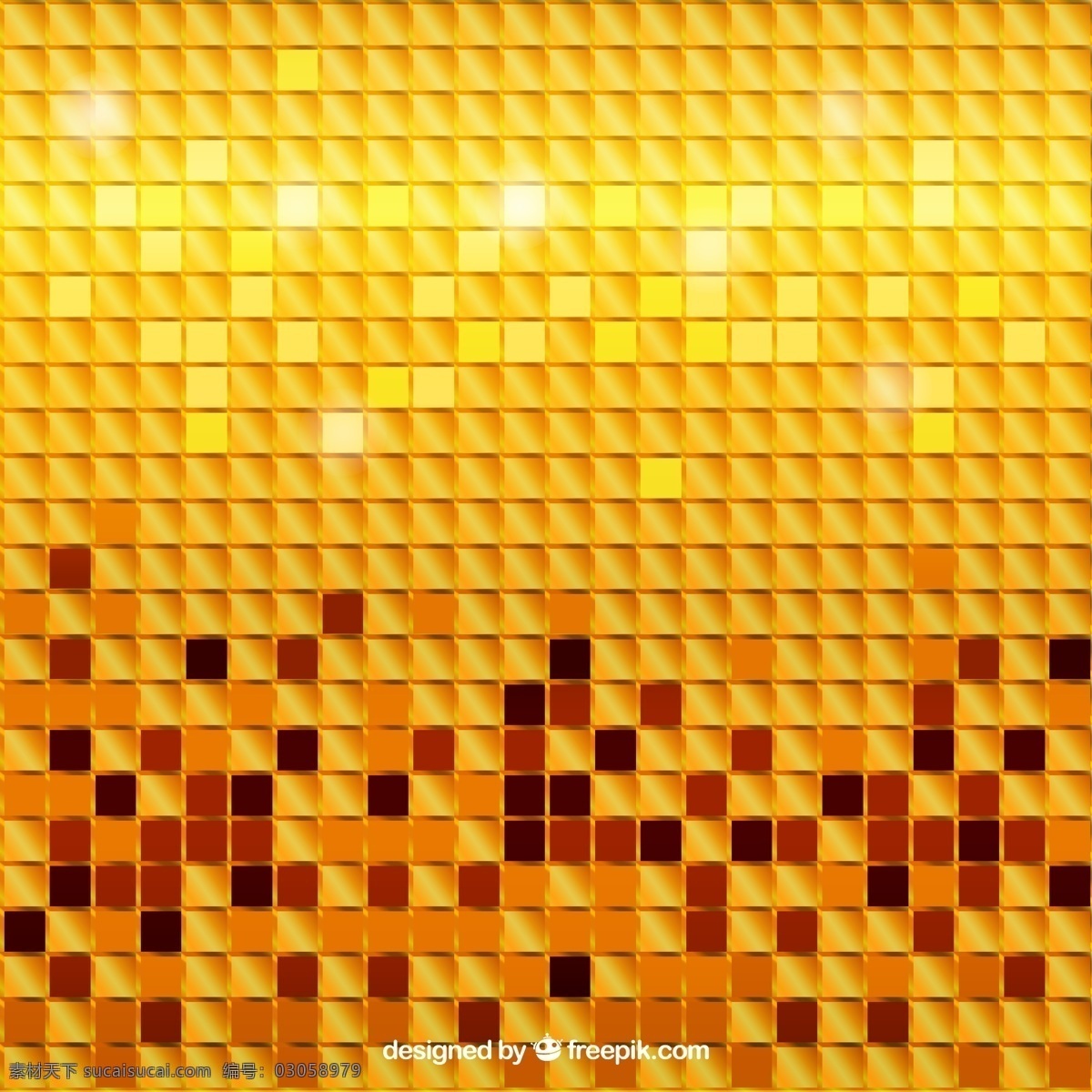 金色 马赛克 背景 黄金 纹理 金属 广场 网格 质地 质感 卧式 图标 高清 源文件