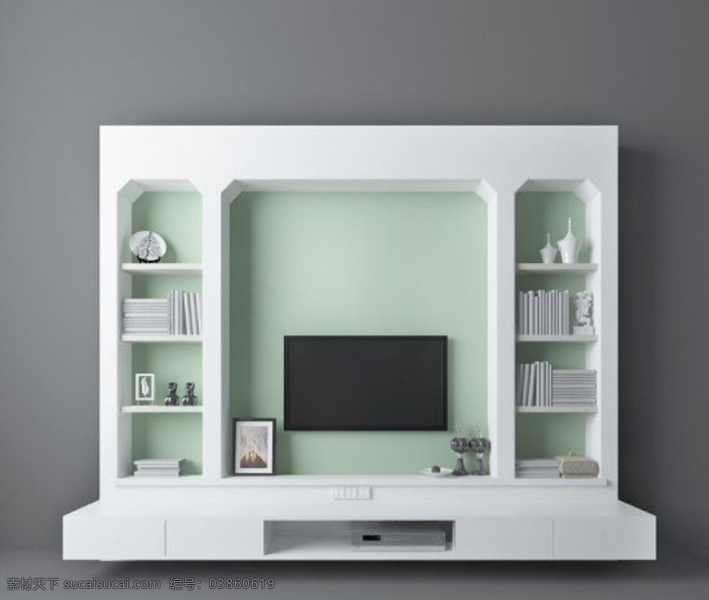 客厅 电视 背景 墙 效果图 3d模型 max 白色 背景墙 家装设计 室内设计