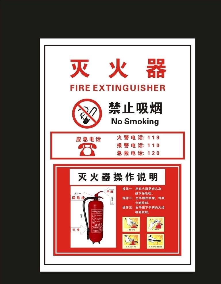 灭火器 没火器 消火栓 方法 使用 操作 宣传画