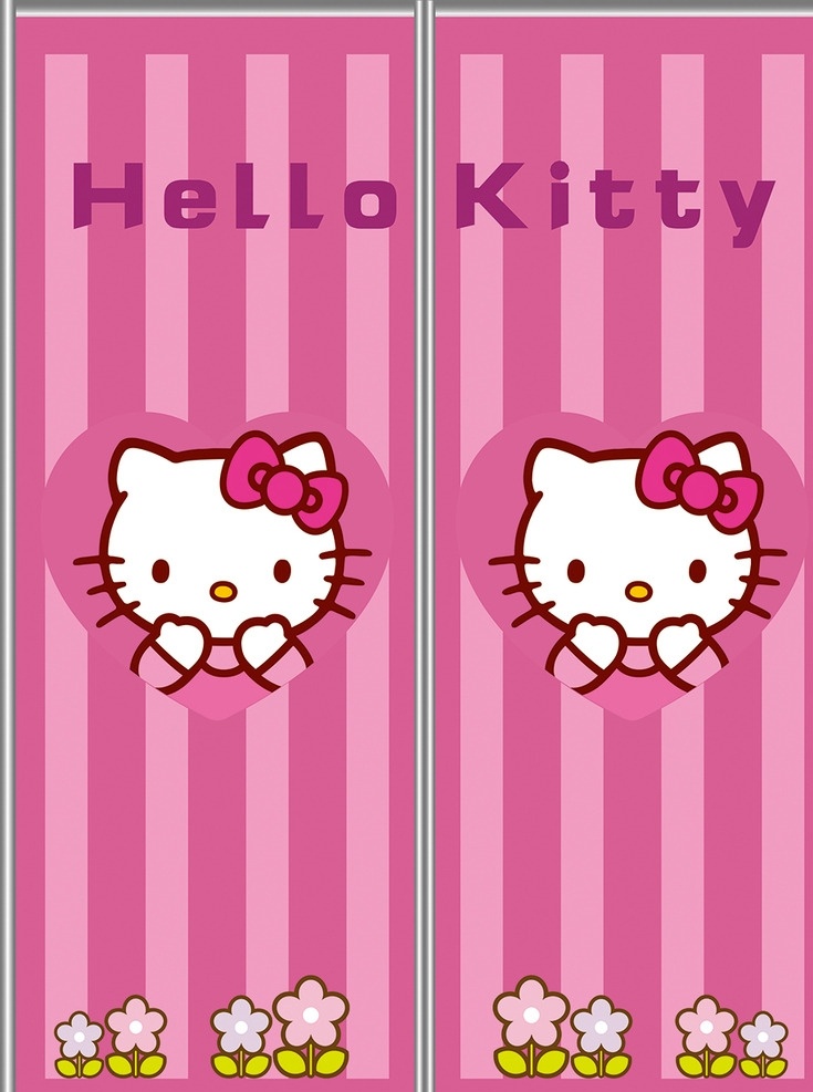 hellokitty 移门图案 hello kitty 移门 猫咪 桃红色 底纹边框