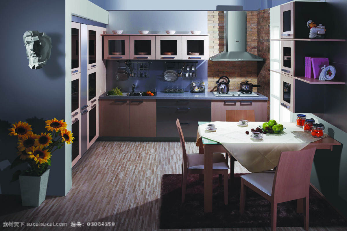 环境设计 室内设计 整体厨房 整体橱柜 设计素材 模板下载 海尔整体厨房 新新派橱柜 现代居室装修 餐饮空间 家居装饰素材