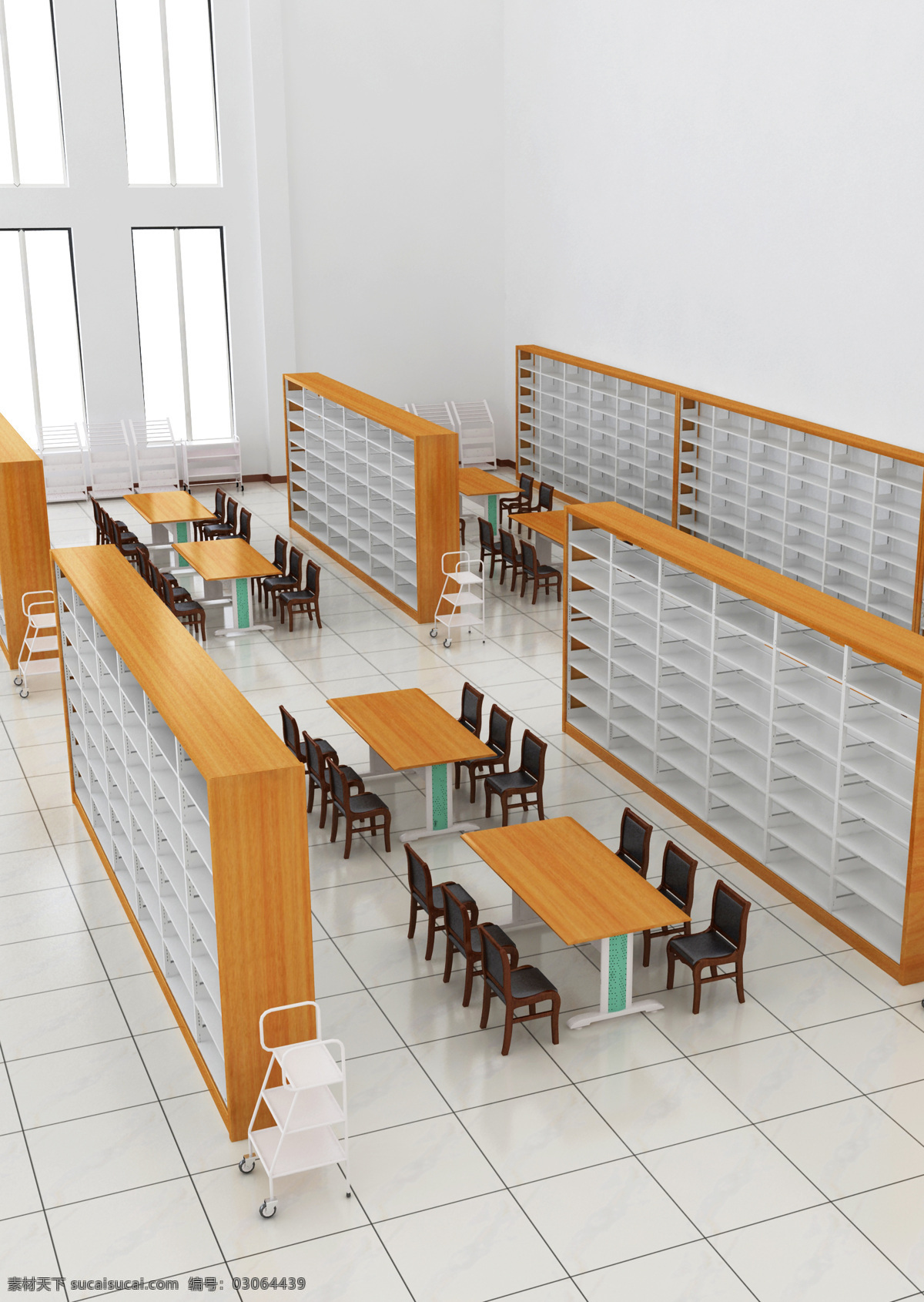 图书馆 3d设计 3d作品 办公室 书架 图书室 图书室效果图 图书馆一角 场景效果 家居装饰素材 室内设计