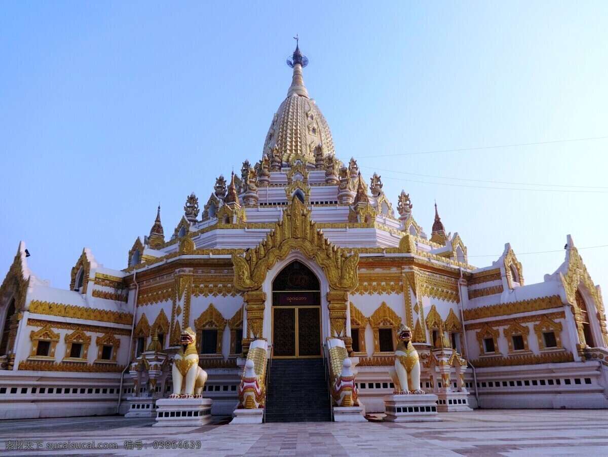 缅甸仰光佛塔 古建筑 名胜古迹 旅游 景点 自然景观 建筑景观