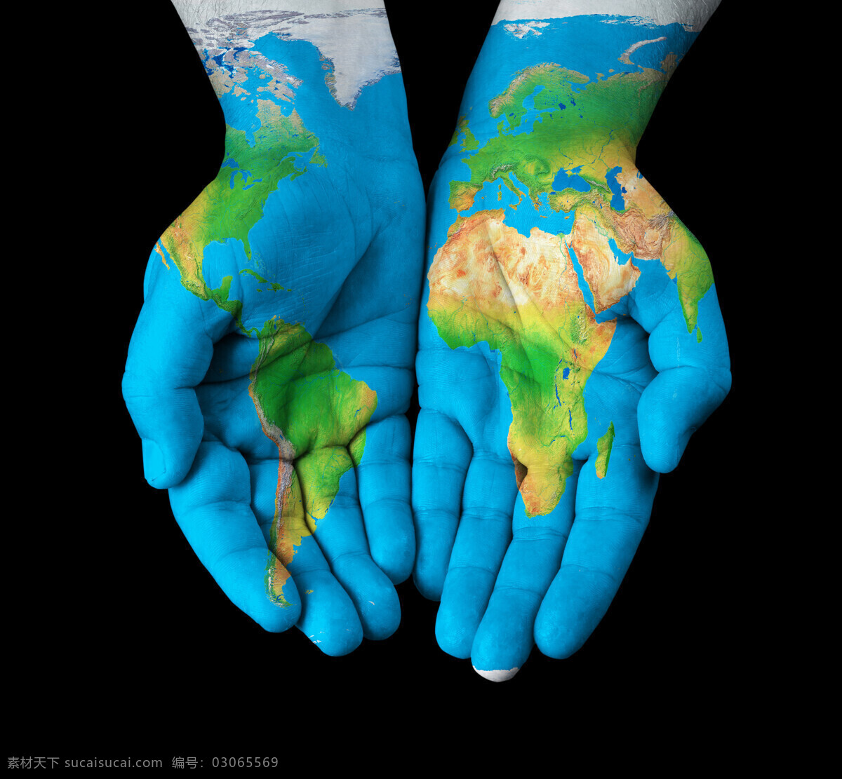 创意双手地球 世界地图 双手 手势 地球保护 绿色环保 生态保护 环境保护 自然风景 自然景观 黑色