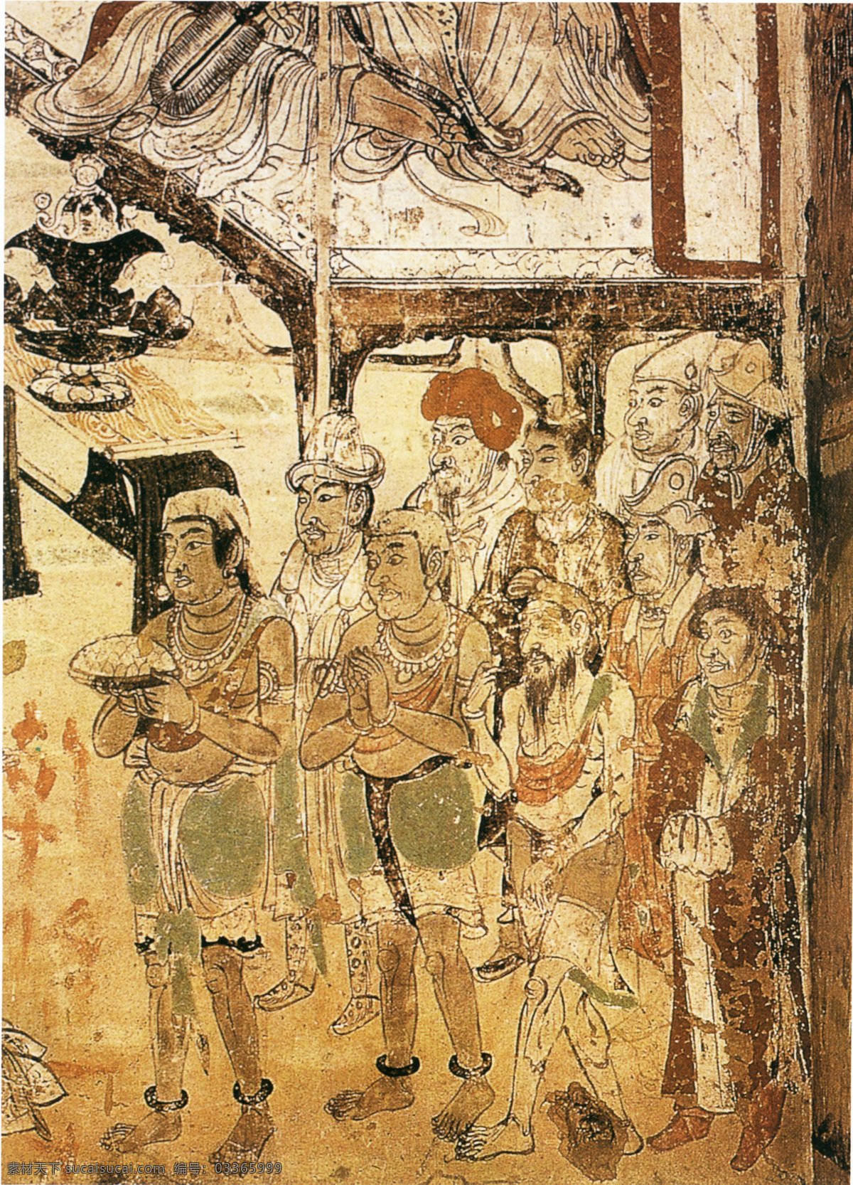 各国供养人 人物画 中国 古画 中国古画 设计素材 人物名画 古典藏画 书画美术 黄色