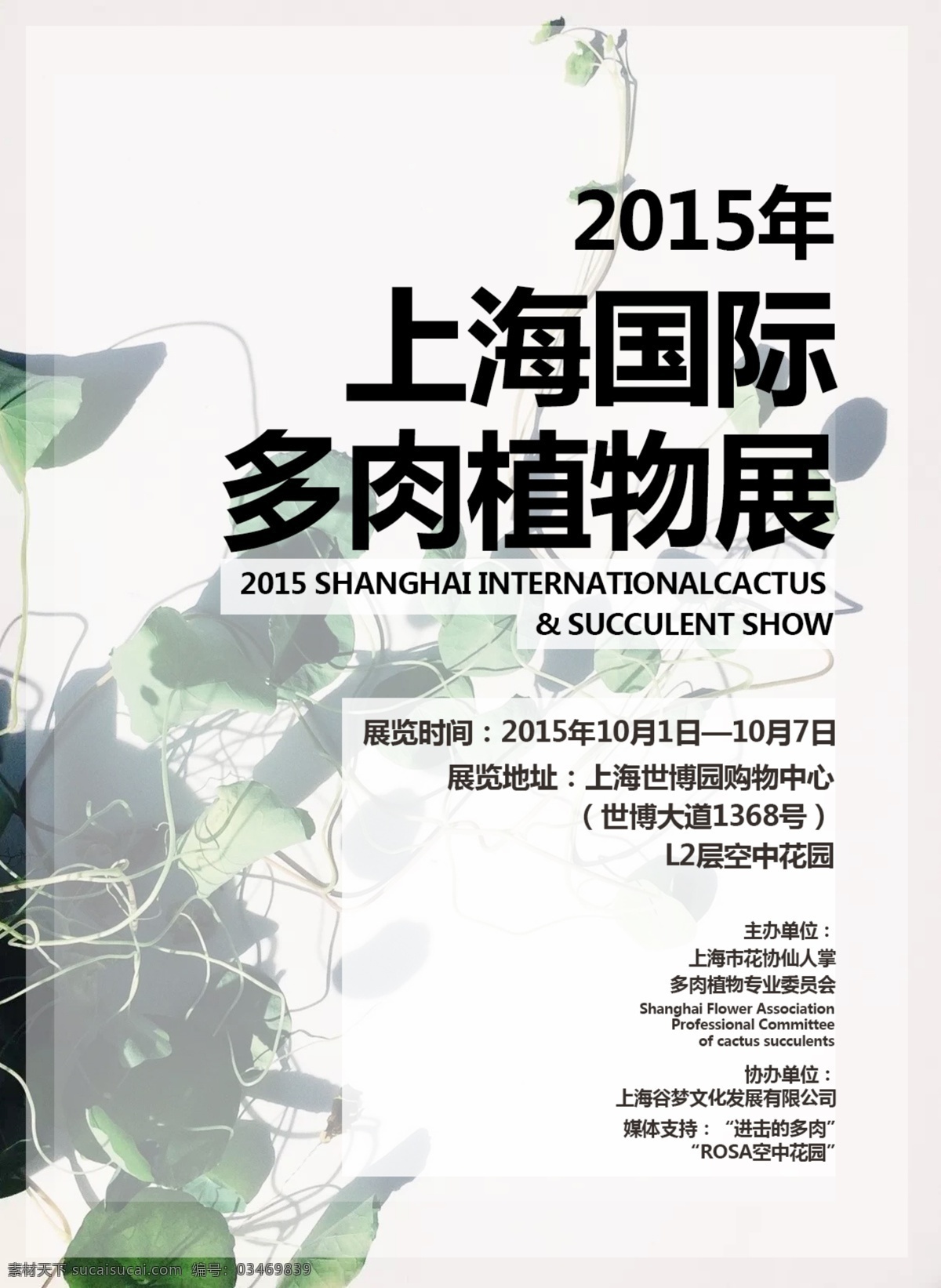 多肉植物展 展览海报 展会海报 植物展览 上海展览