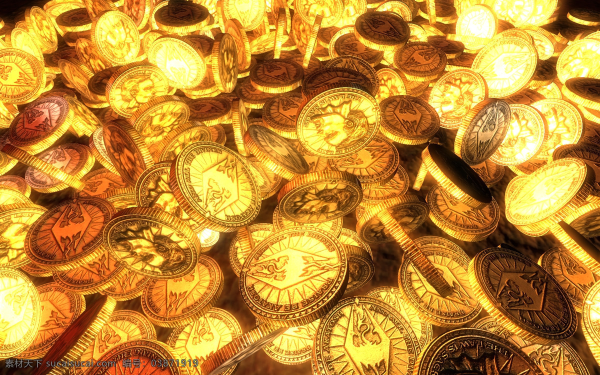 堆 金光闪闪 金币 硬币 黄金 金钱 金融货币 金融财经 商务金融