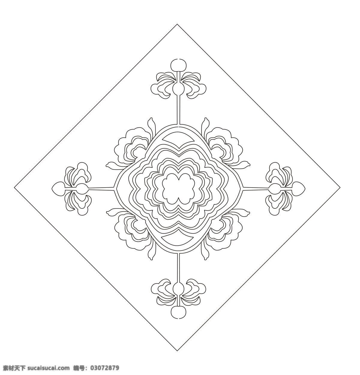 传统 花卉 图案 线 稿 传统文化图片 设计图 文化艺术