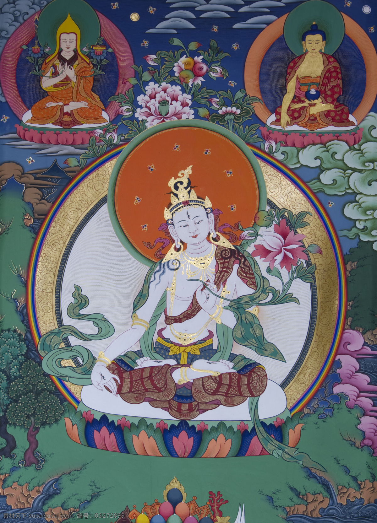 白度母大藏 唐卡 唐卡艺术 唐卡素材 宗教艺术 中国传统绘画 文化艺术 宗教信仰