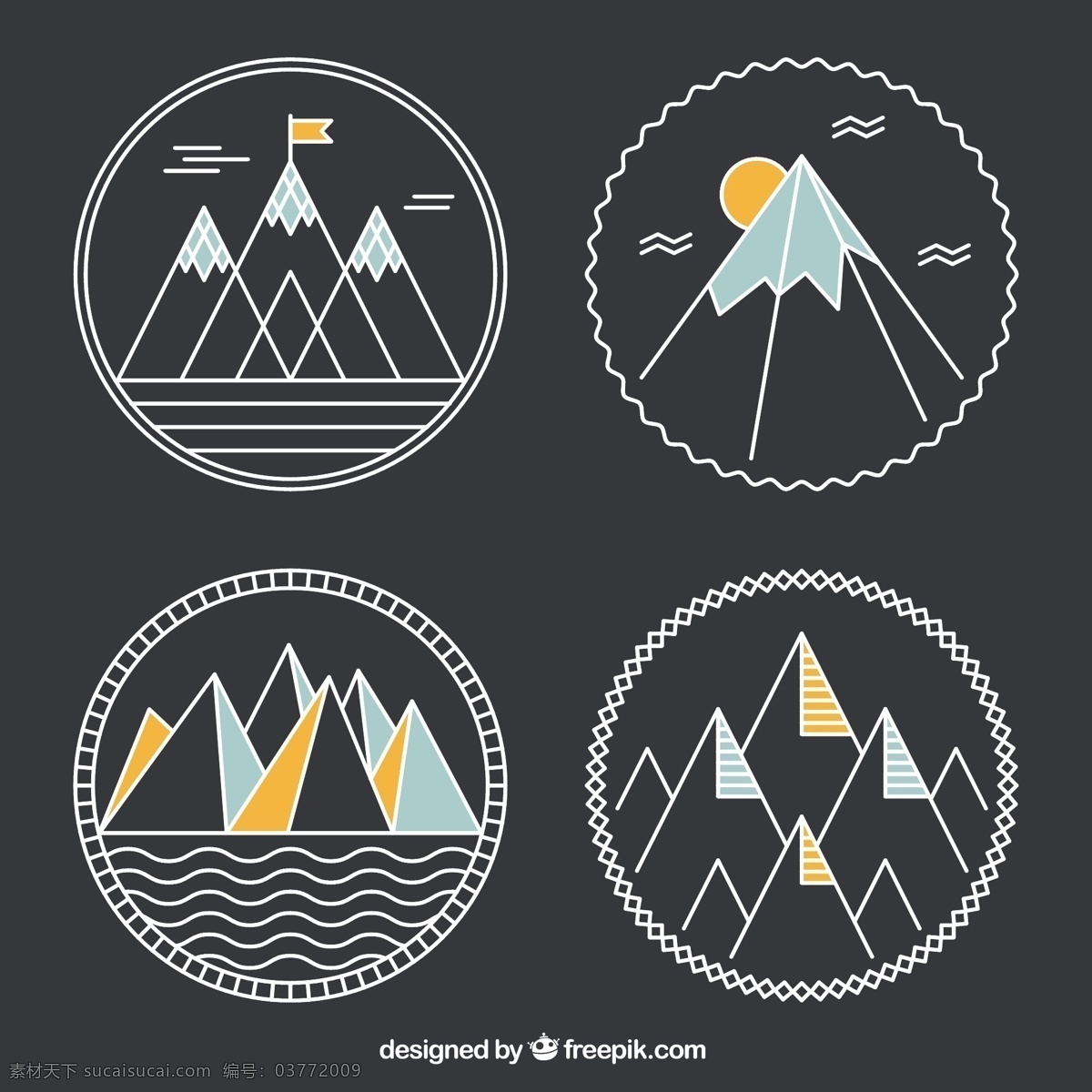 几何山徽章 标识 标签 图标 徽章 几何 自然 山 三角形 山脉 攀登 自然标识 灰色