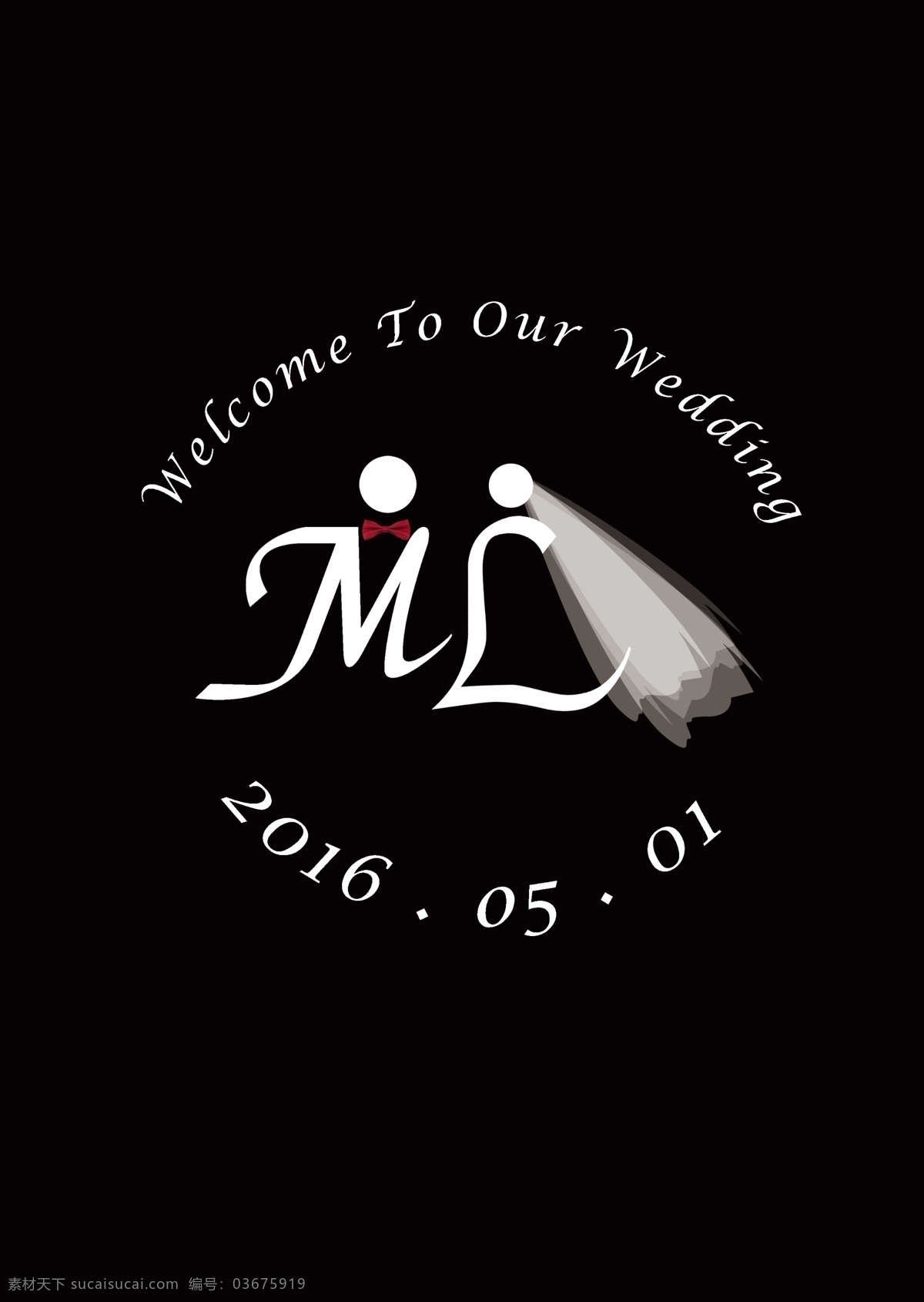 婚礼标志 m l字母设计 婚礼 迎宾牌 婚礼logo 创意 标志设计 婚纱 黑色