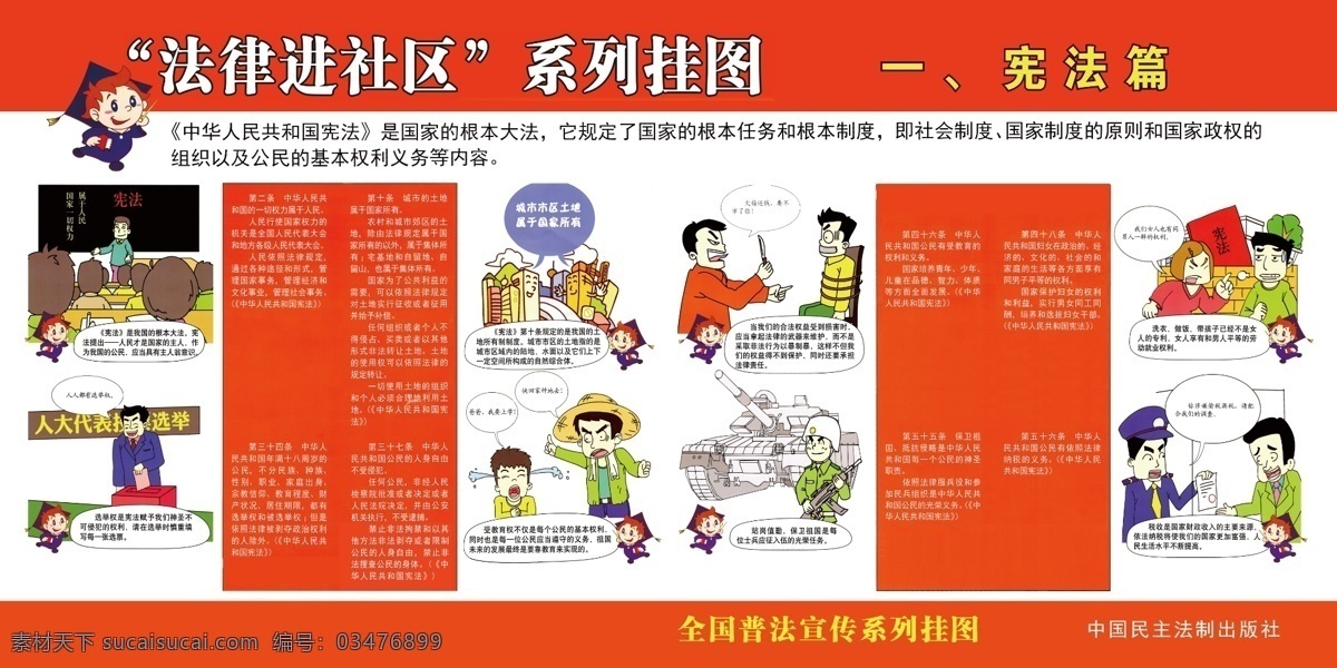 法律进社区 系列 挂画 挂图 卡通 漫画 四格漫画 对话 情景对话 情景 宣传 介绍 讲解 法 知识 宣传栏 展板 宪法篇 宪法 基本法 展板模板