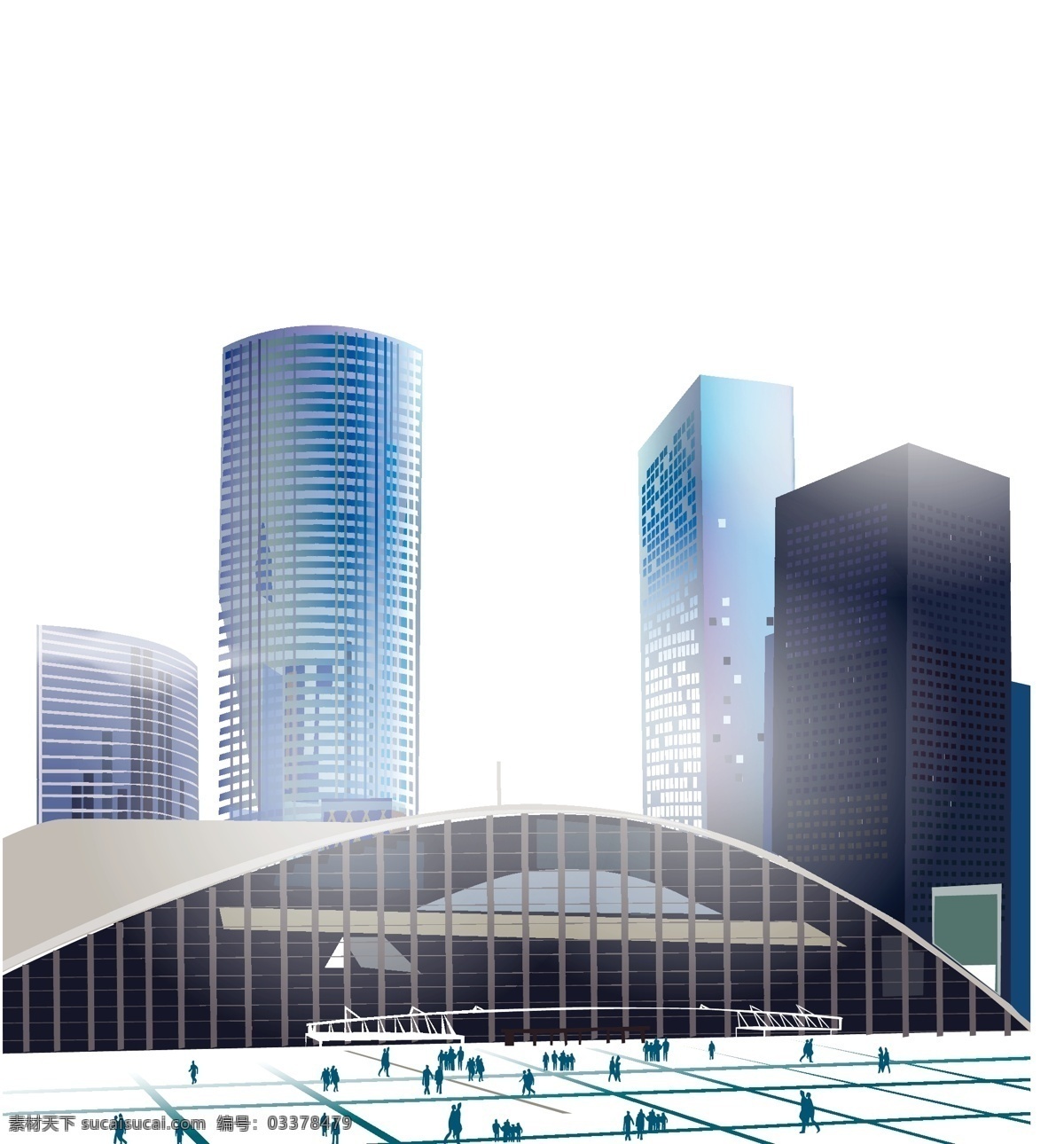 现代 城市 插图 矢量 图 模板 城市海报 现代城市 建筑 人物