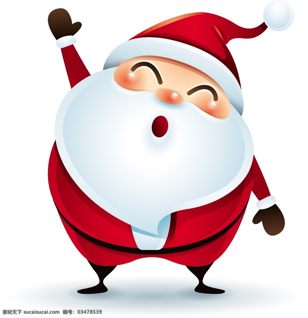 q 版 圣诞节 老人 矢量 红色 白胡子 卡通 人物 形象 节日 装饰