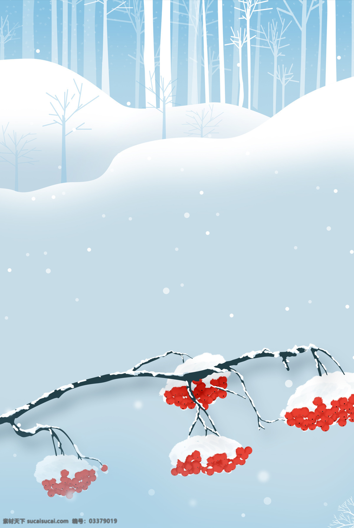 浪漫 森林 雪地 背景 冬季 广告 海报 花朵 唯美 雪花