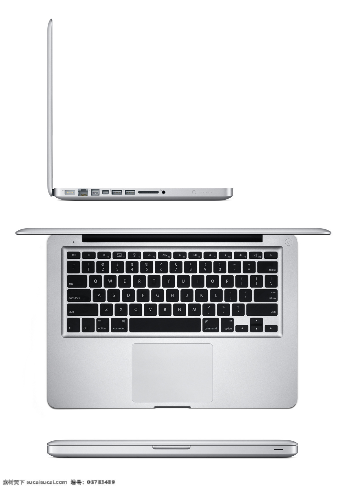 苹果笔记本 苹果 笔记本 三视图 高清 效果图 3d设计