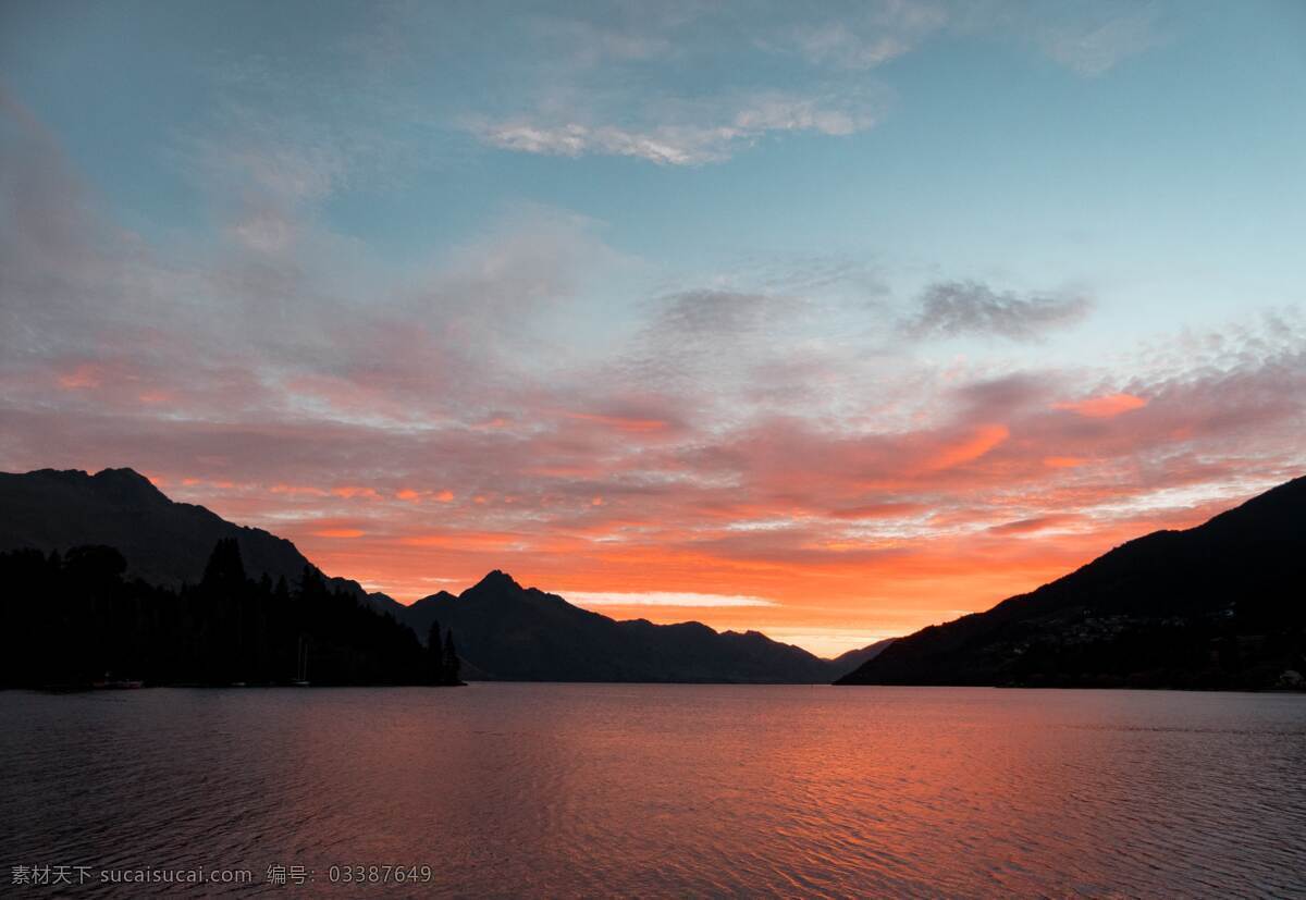 夕阳 江河 唯美天空 意境天空 云层 自然景观 自然风景