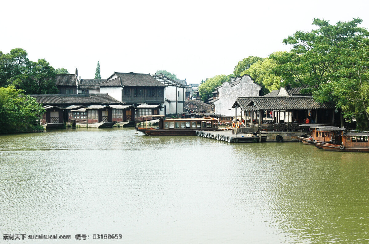 京杭运河码头 码头 乌镇 京杭 运河 水乡 自然风景 自然景观 风景名胜