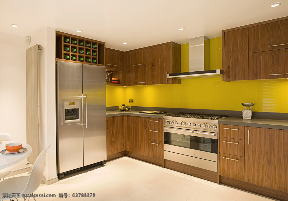 厨房 双开门冰箱 橱柜 厨房设计 厨房摆设 厨房设计图片 室内设计 环境家居